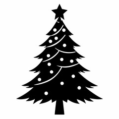tree, christmas,,Christmas tree black single vector 