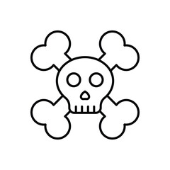 skull icon design with white background stock illustration