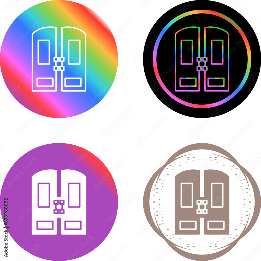 Sticker doors vector icon