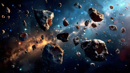 Fototapeta premium Asteroids in Space