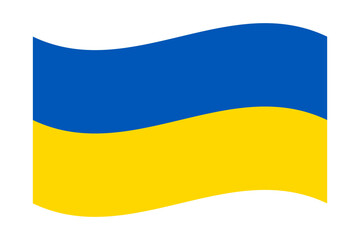 Vector illustration of wavy Ukraine flag on transparent background