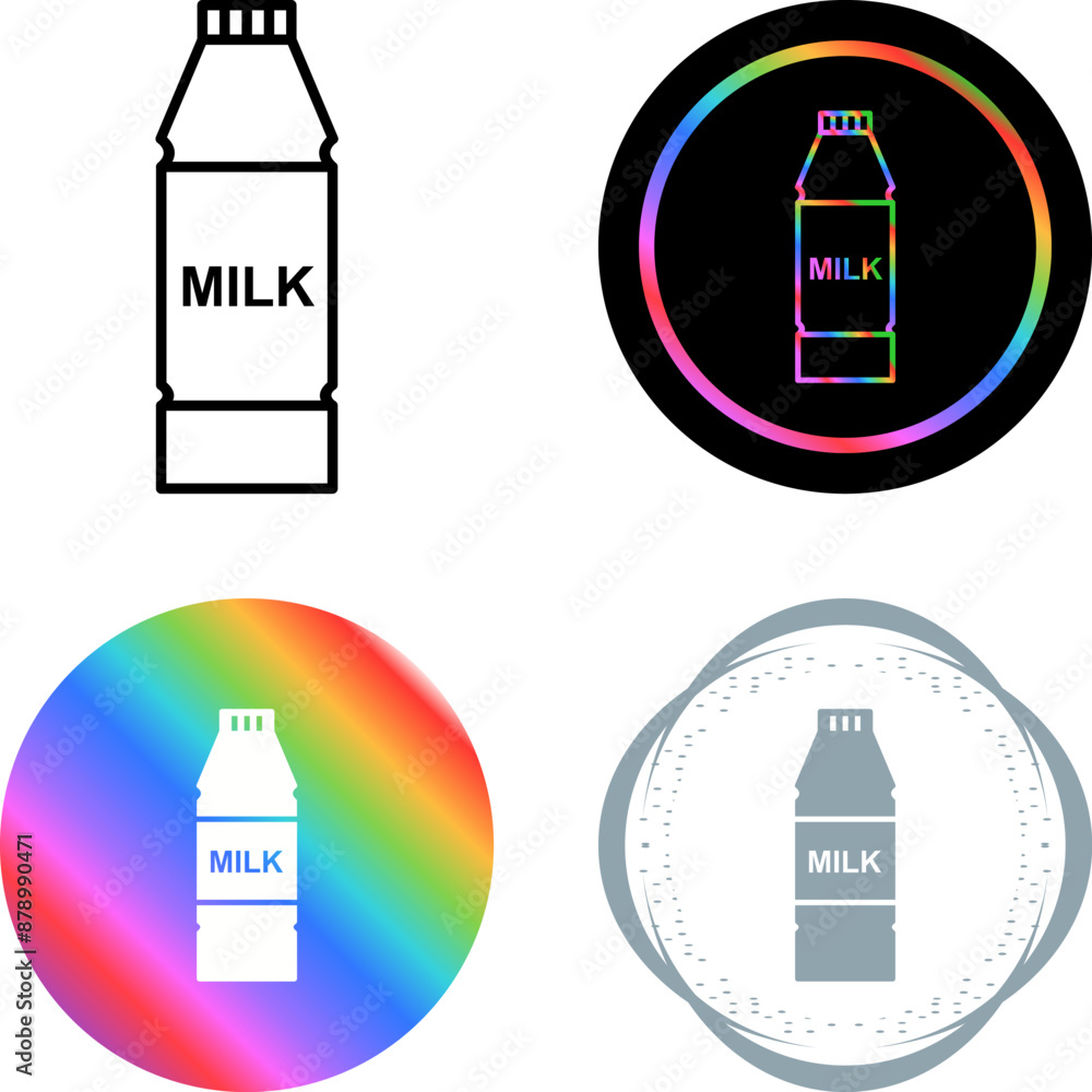 Canvas Prints Milk Bottle Vector Icon