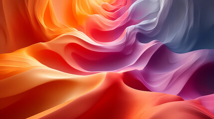 Fototapeta premium Abstract 3D Wave Design in Vibrant Hues.