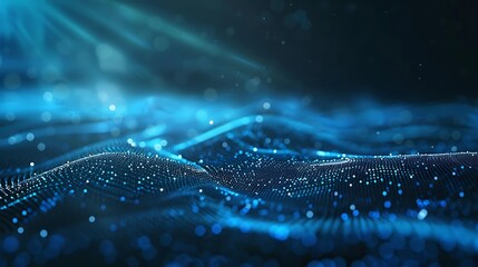 Realistic style technology particle background. Generative Ai