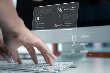 future network concept Hand touching the Metaverse Universe, A Conceptual Shift in Digital...
