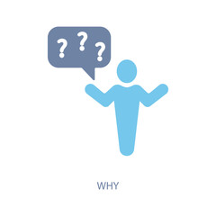 why concept line icon. Simple element illustration. why concept outline symbol design.