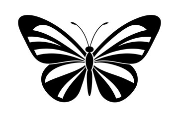 white butterfly, white background, 3d icon style design, silhouette vector