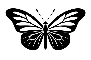 white butterfly, white background, 3d icon style design, silhouette vector