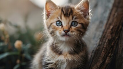 Adorable Kitten with Blue Eyes.
