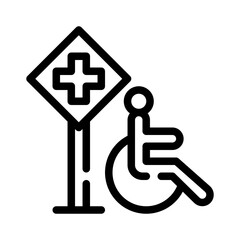 wheelchair line icon