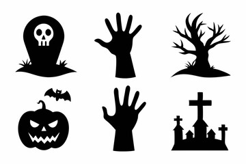 
Set of Zombie hands black silhouette. Spooky zombie hands silhouette vector collection of Halloween, Zombie hands silhouette
