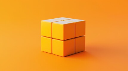 Obraz premium Symbol of cognitive and emotional intelligence shift on cube with orange backdrop