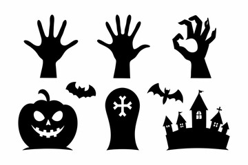 
Set of Zombie hands black silhouette. Spooky zombie hands silhouette vector collection of Halloween, Zombie hands silhouette
