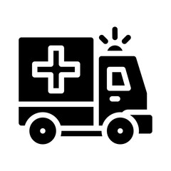 ambulance glyph icon
