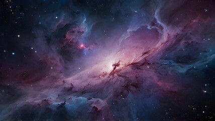 Cosmic Nebula Abstract Background with Deep Blues, Purples, and Pinks

