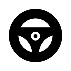 Steering Wheel Icon Vector Symbol Design Illustration