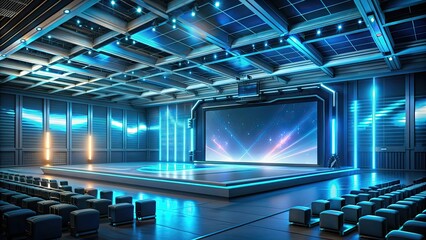 High-tech product launch event with innovative technology and futuristic design, technology, launch, product