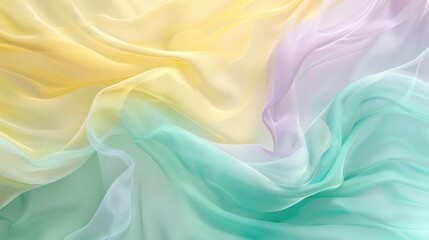 Obraz premium A stunning fluid background with vibrant colors of soft yellow, light teal, and pale lilac, mimicking the appearance of liquid substances and creating an organic, elegant feel.