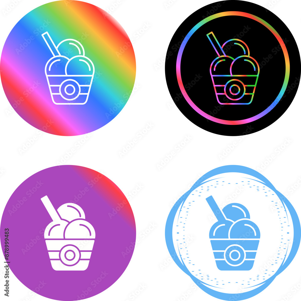 Poster ice cream vector icon