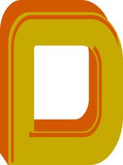 Obraz premium Rounded font, alphabet letter D