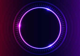 Abstract technology electric purple neon len background