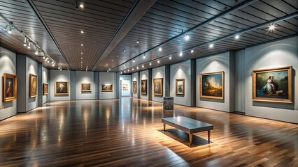 Sleek modern virtual tour of a museum gallery , modern, virtual, tour, museum, gallery, sleek, contemporary, art