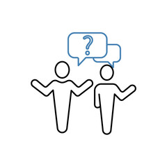 misunderstand concept line icon. Simple element illustration. misunderstand concept outline symbol design.