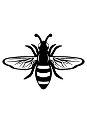 Bee | Bee Farm | Sting Bee | Honey Making Insect | Sweet Nectar | Flying Insect | Bee Hives | Nectar | Original Illustration | Vector and Clipart | Cutfile and Stencil