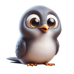 Obraz premium a funny looking bird, 3d rendering, isolated on transparent background