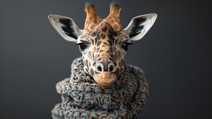 Giraffe Wearing a Scarf