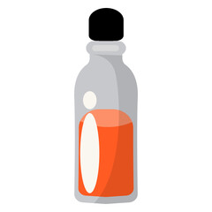 Potion Bottle with Alchemy Elixir. Cartoon Vector Illustration.