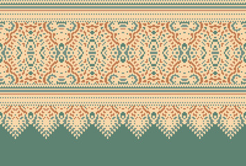 Pixel Tribal striped seamless pattern. Aztec geometric black-white background. Can be used in fabric design for clothes, accessories, decorative paper, wrapping,