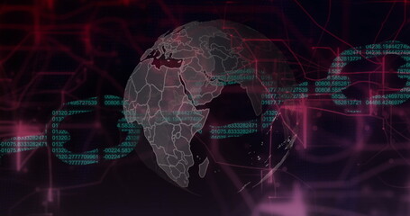 Image of data processing over black background