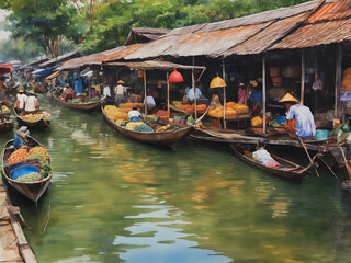Floating Market in Thailand