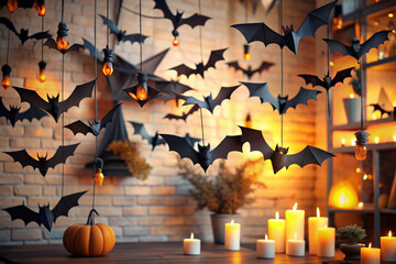 halloween background with pumpkins