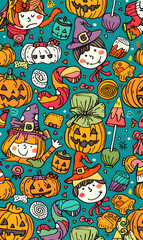 2D illustrator doodle tile patterns with cute graphic designs