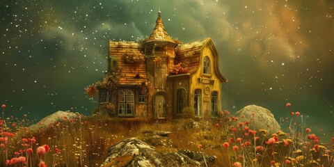 Grand Prize - Little House with Golden Text Award Concept