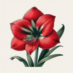 Amaryllis flower vector image