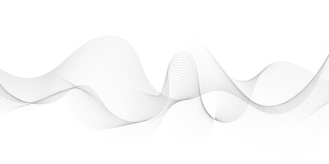 Abstract grey wavy lines Digital frequency track equalizer background. Curved wave smooth stripe seamless pattern. Wave lines created using blend tool. graphic design template banner business wave.