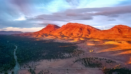 Flinders Ranges morning sunlight glow
