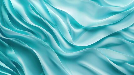 Obraz premium Soft folds of delicate blue silk fabric with gentle waves and smooth ripples