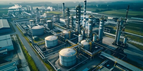 Detailed view of carbon capture storage facilities in operation. Concept Carbon Capture Storage, Operational Facilities, CO2 Emission Reduction, Environmental Impact, Technology Advancements