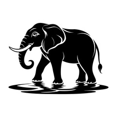 Elephant In Nature Silhouette