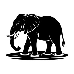 Elephant In Nature Silhouette