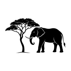 Elephant In Nature Silhouette