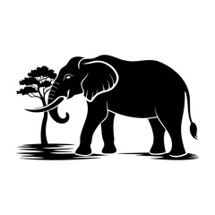 Elephant In Nature Silhouette