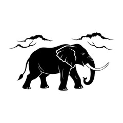 Fototapeta premium Elephant In Nature Silhouette