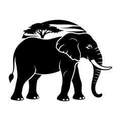 Elephant In Nature Silhouettes Collection