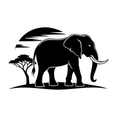 Elephant In Nature Silhouettes Collection