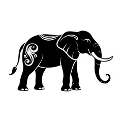 Obraz premium Elephant Ornament Silhouettes Collection